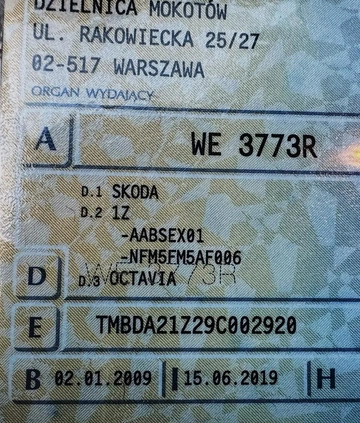Skoda Octavia cena 35800 przebieg: 36000, rok produkcji 2008 z Legionowo małe 742